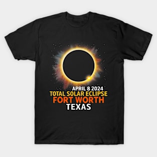 Total Solar Eclipse 04 08 24 Fort Worth Texas Eclipse 2024 T-Shirt